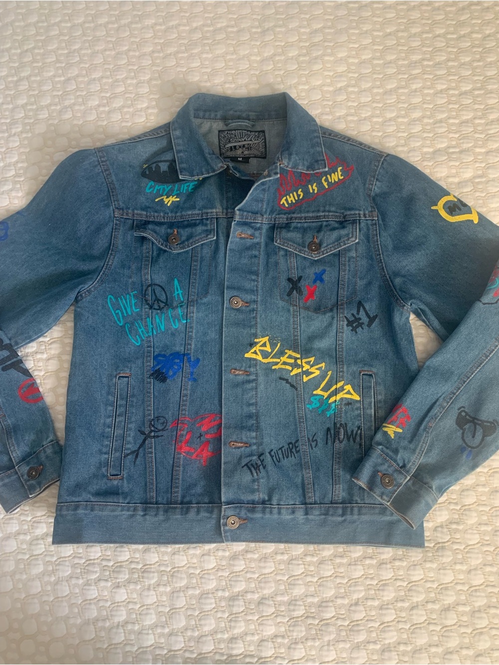 Trademark Brooklyn Cloth Mens graffiti Jean Jacket